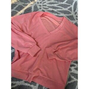 Pink Long Sleeve Athleta Crewneck Light Weight Sweater Workout Top